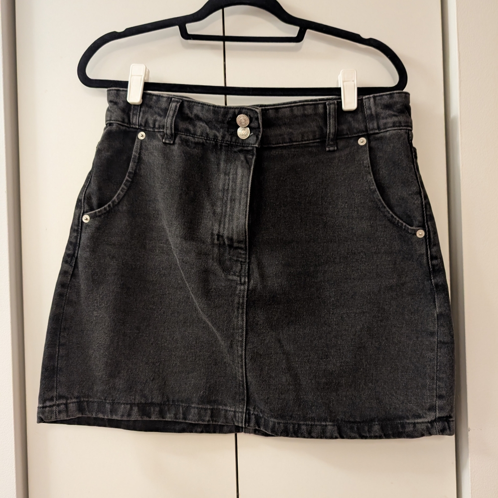 Mango Black A-Line Mini Skirt